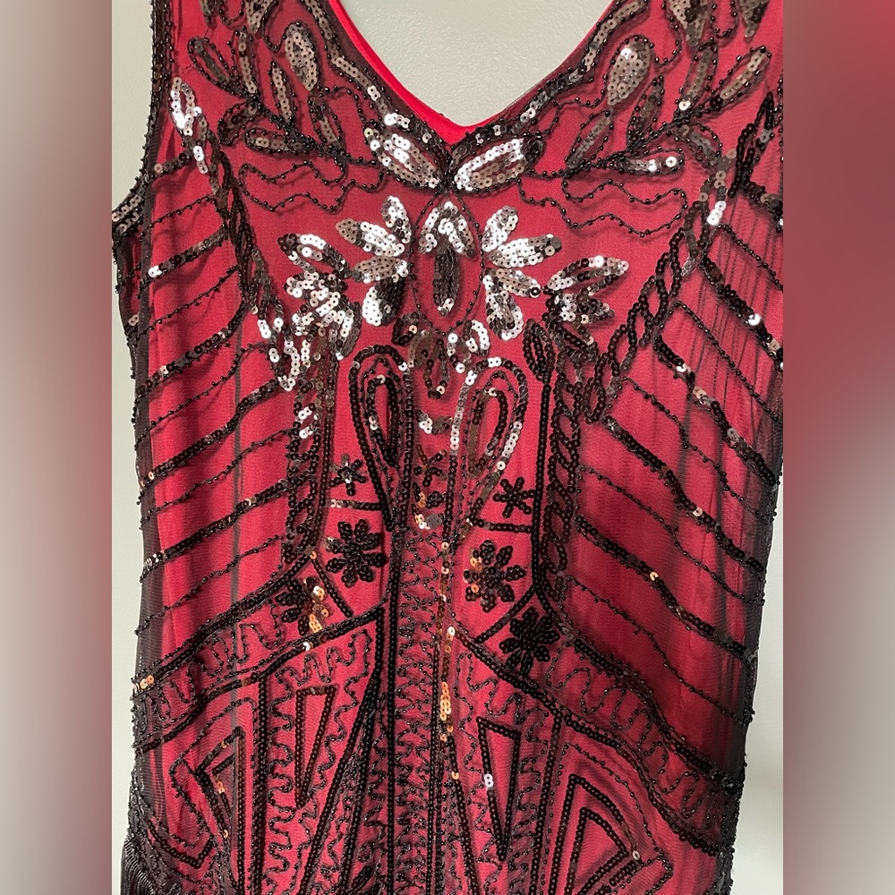 NWT SWEETV Women's Sequin Flapper Dress,1920s Size XL - Picture 5 of 13
